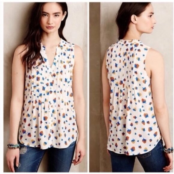 Anthropologie Maeve Fragola Ruffle Tank - Picture 1 of 4